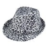 Mega Cap 8935 Leopard Print Faux-Fur Fedora Hat