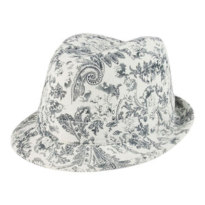Mega Cap 8927 Ladies' Corduroy Printed Fedora Hat - 