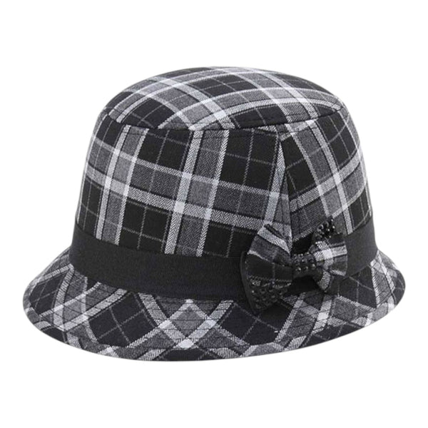 Mega Cap 8944 Infinity Selections Wool Plaid Cloche Hat