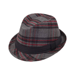 Mega Cap 8933 Brushed Plaid Fedora Hat - 