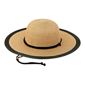 Mega Cap 8237 Ladies' Toyo Braid Color Block Sun Hat - 