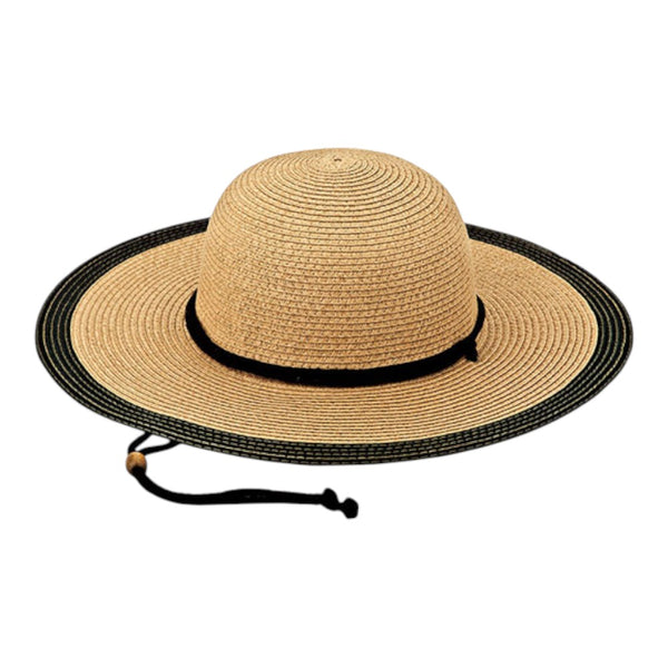 Mega Cap 8237 Ladies' Toyo Braid Color Block Sun Hat