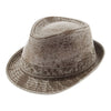 Mega Cap 8922A Washed Fedora Hat with Distressed Look