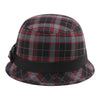 Mega Cap 8944 Infinity Selections Wool Plaid Cloche Hat