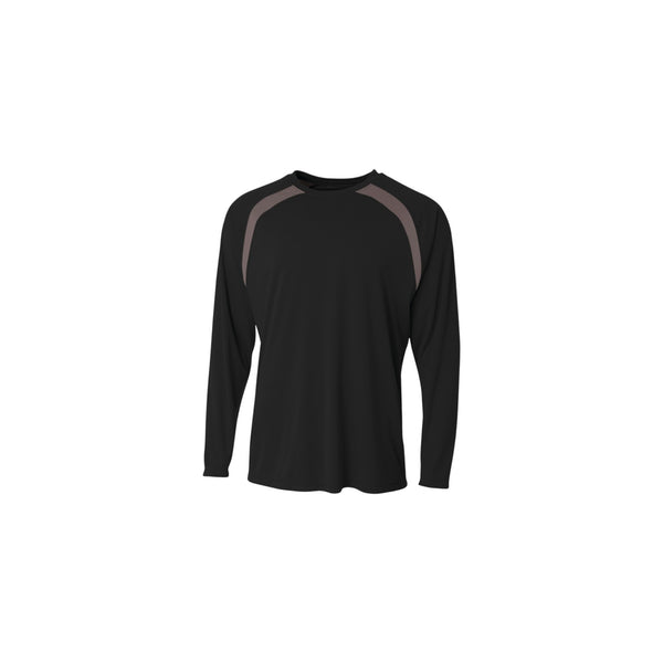 A4 N3003 Spartan Long Sleeve Color Block Crew
