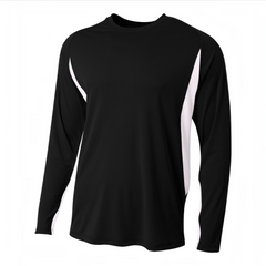 A4 N3183 Long Sleeve Color Block Cooling Performance Tee - 