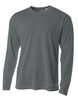 A4 N3253 Men's Long Sleeve Crew Birds Eye Mesh Tee