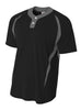 A4 NB4229 Youth 2-Button Color Block Henley