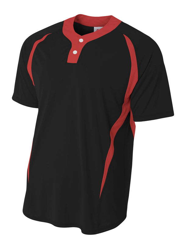 A4 NB4229 Youth 2-Button Color Block Henley