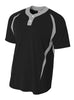 A4 NB4229 Youth 2-Button Color Block Henley