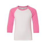 Next Level 3352 Youth CVC Three-Quarter Sleeve Raglan T-Shirt