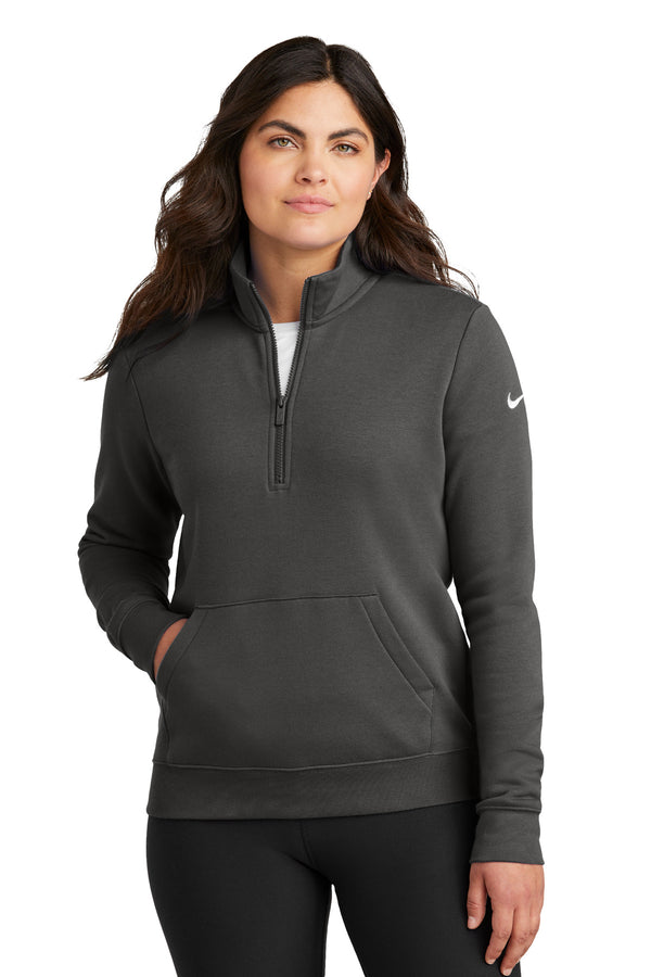 Nike NKDX6720 Women's Club Fleece Sleeve Swoosh 1/2-Zip