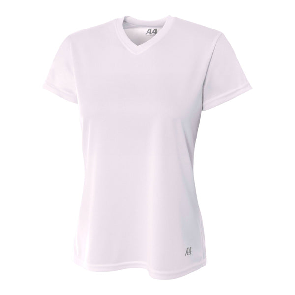 A4 NW3254 Women's Short Sleeve V-Neck Birds Eye Mesh Tee