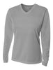 A4 NW3255 Women's Long Sleeve V-Neck Birds Eye Mesh Tee