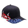 PitBull PB208F 6 Panel USA Flag Flame Visor Hat