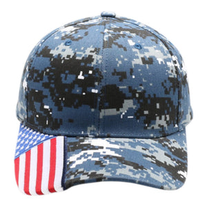 PitBull PB208 6 Panel USA Flag Visor Hat - 