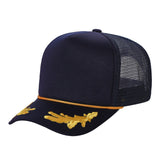 Unbranded Captain Military Foam Trucker Hat with Gold Leaf