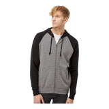 Independent Trading Co PRM33SBZ Unisex Special Blend Raglan Full-Zip Hooded Sweatshirt