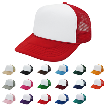 Nissun Foam Trucker Hat, 5 Panel Mesh Cap, Two Tone Colors - SPC