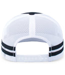 Custom Embroidered Pacific Headwear P115 Low-Profile Stripe Trucker Cap - Flat Embroidery