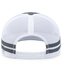 Custom Embroidered Pacific Headwear P115 Low-Profile Stripe Trucker Cap - 3D Embroidery