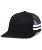 Pacific Headwear P115 Low-Profile Stripe Trucker Cap