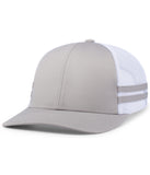 Custom Embroidered Pacific Headwear P115 Low-Profile Stripe Trucker Cap - 3D Embroidery