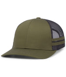 Pacific Headwear P115 Low-Profile Stripe Trucker Cap