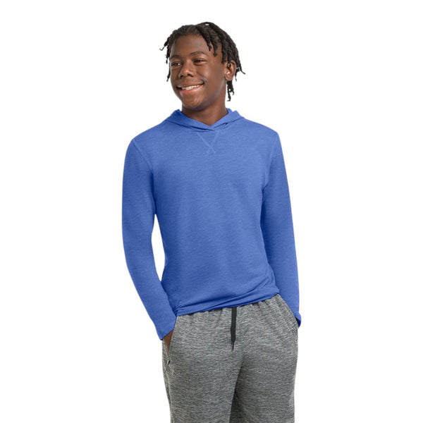 Primease P3665Y Youth Triblend Long Sleeve Hooded Tee