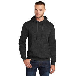 Port & Company PC78H Core Fleece Pullover Hooded Sweatshirt - Black Heather - 