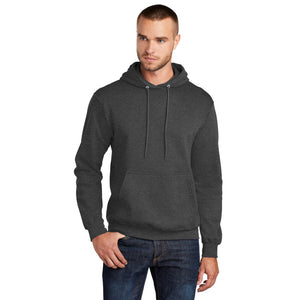 Port & Company PC78H Core Fleece Pullover Hooded Sweatshirt - Dark Heather Grey - 
