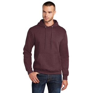 Port & Company PC78H Core Fleece Pullover Hooded Sweatshirt - Heather Athletic Maroon - 
