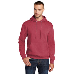 Port & Company PC78H Core Fleece Pullover Hooded Sweatshirt - Heather Red - 
