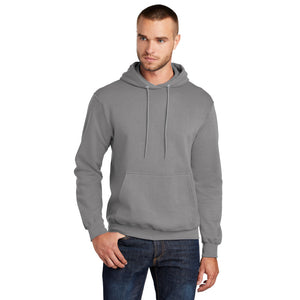 Port & Company PC78H Core Fleece Pullover Hooded Sweatshirt - Medium Grey - 