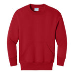 Port & Company PC78YPKT Youth Core Fleece Crewneck Pocket Sweatshirt