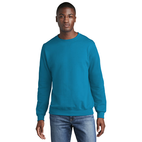 Port & Company PC78 Core Fleece Crewneck Sweatshirt - Neon Blue