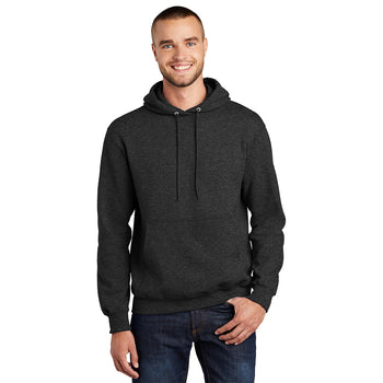 Port & Company PC90H Essential Fleece Pullover Hooded Sweatshirt - Black Heather