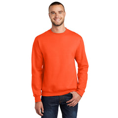 Port & Company PC90 Essential Fleece Crewneck Sweatshirt - Safety Orange - 