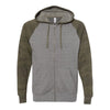 Independent Trading Co PRM33SBZ Unisex Special Blend Raglan Full-Zip Hooded Sweatshirt