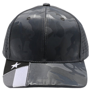 Pit Bull PB270TX Shiny Camo Perforated Texas Flag Embroidery Visor - 