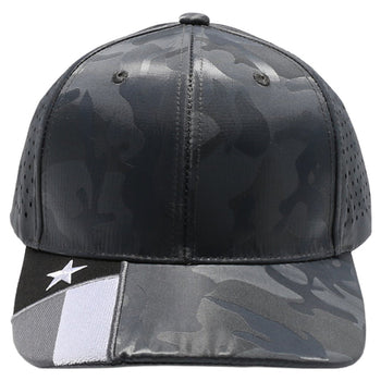 Pit Bull PB270TX Shiny Camo Perforated Texas Flag Embroidery Visor