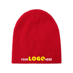 Custom Embroidered Unbranded Short Knit Beanie with Logo