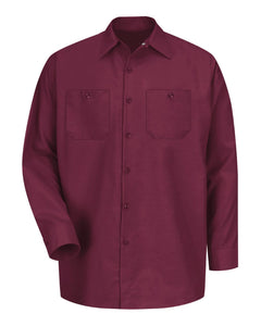 Red Kap SP14 Industrial Long Sleeve Work Shirt - Burgundy - 