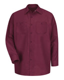 Red Kap SP14 Industrial Long Sleeve Work Shirt - Burgundy