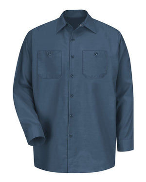 Red Kap SP14 Industrial Long Sleeve Work Shirt - Dark Blue - 