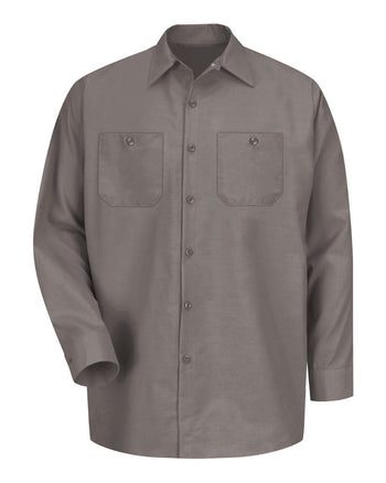 Red Kap SP14 Industrial Long Sleeve Work Shirt - Grey