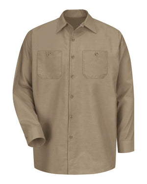 Red Kap SP14 Industrial Long Sleeve Work Shirt - Khaki - 