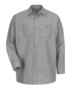 Red Kap SP14 Industrial Long Sleeve Work Shirt - Light Grey - 