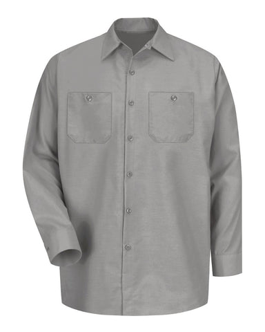 Red Kap SP14 Industrial Long Sleeve Work Shirt - Light Grey