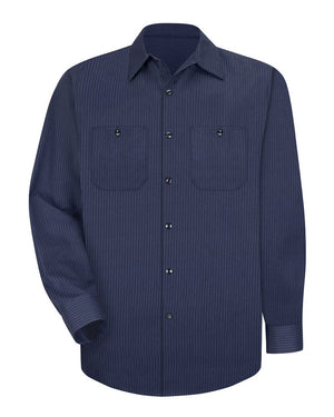 Red Kap SP14 Industrial Long Sleeve Work Shirt - NL-Navy/Light Blue - 